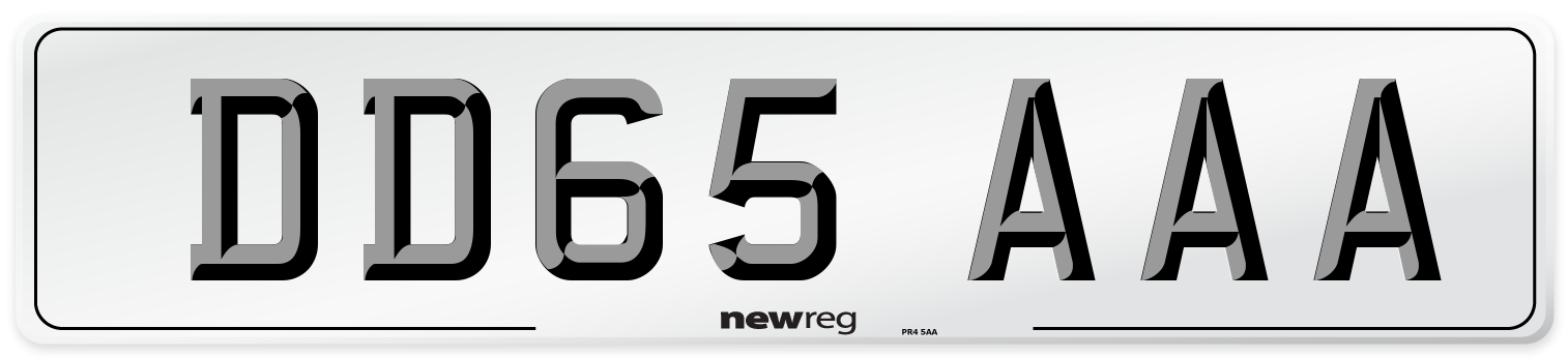 DD65 AAA Number Plate from New Reg